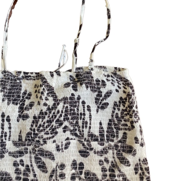 Free People Black and White Smocked Crop Top - Picture 10 of 11